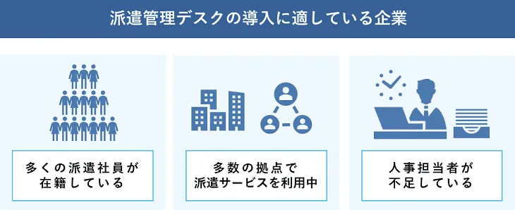 派遣管理デスクの導入に適している企業